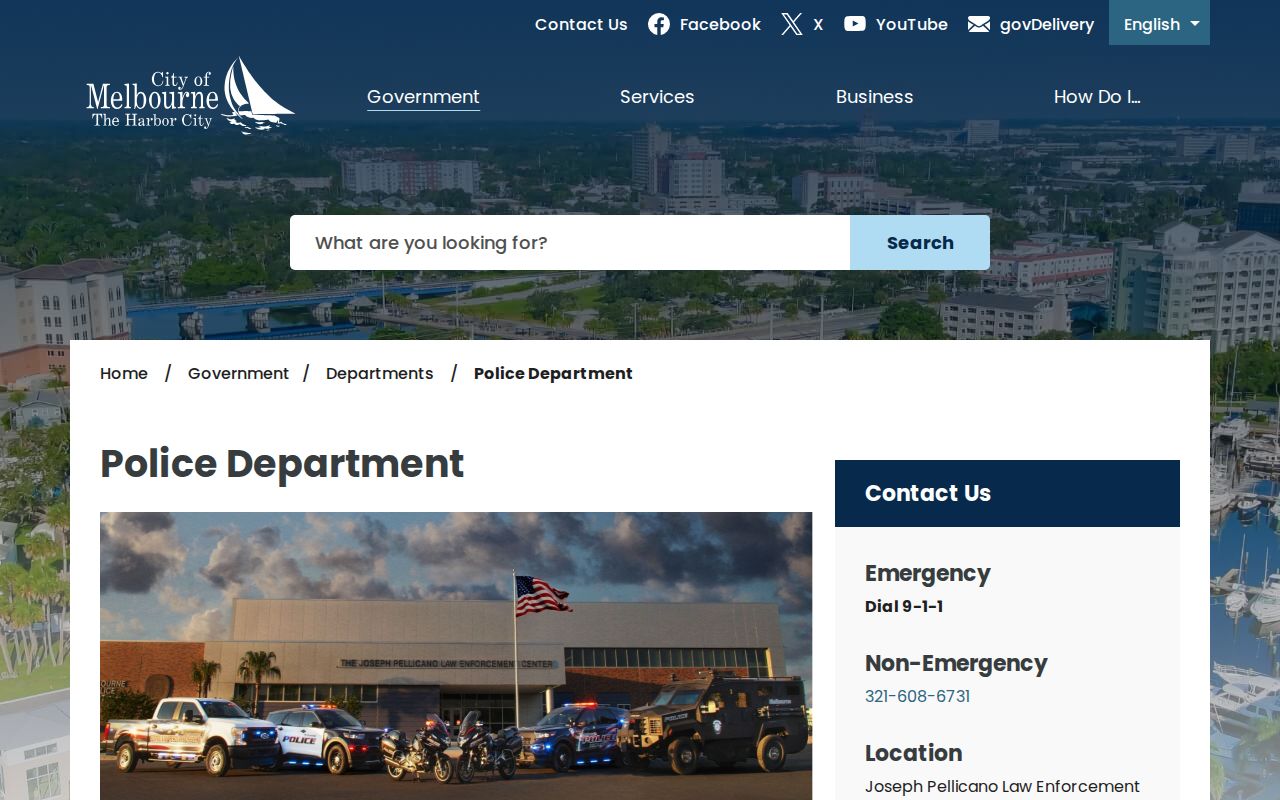 Melbourne Police Department criminal records source