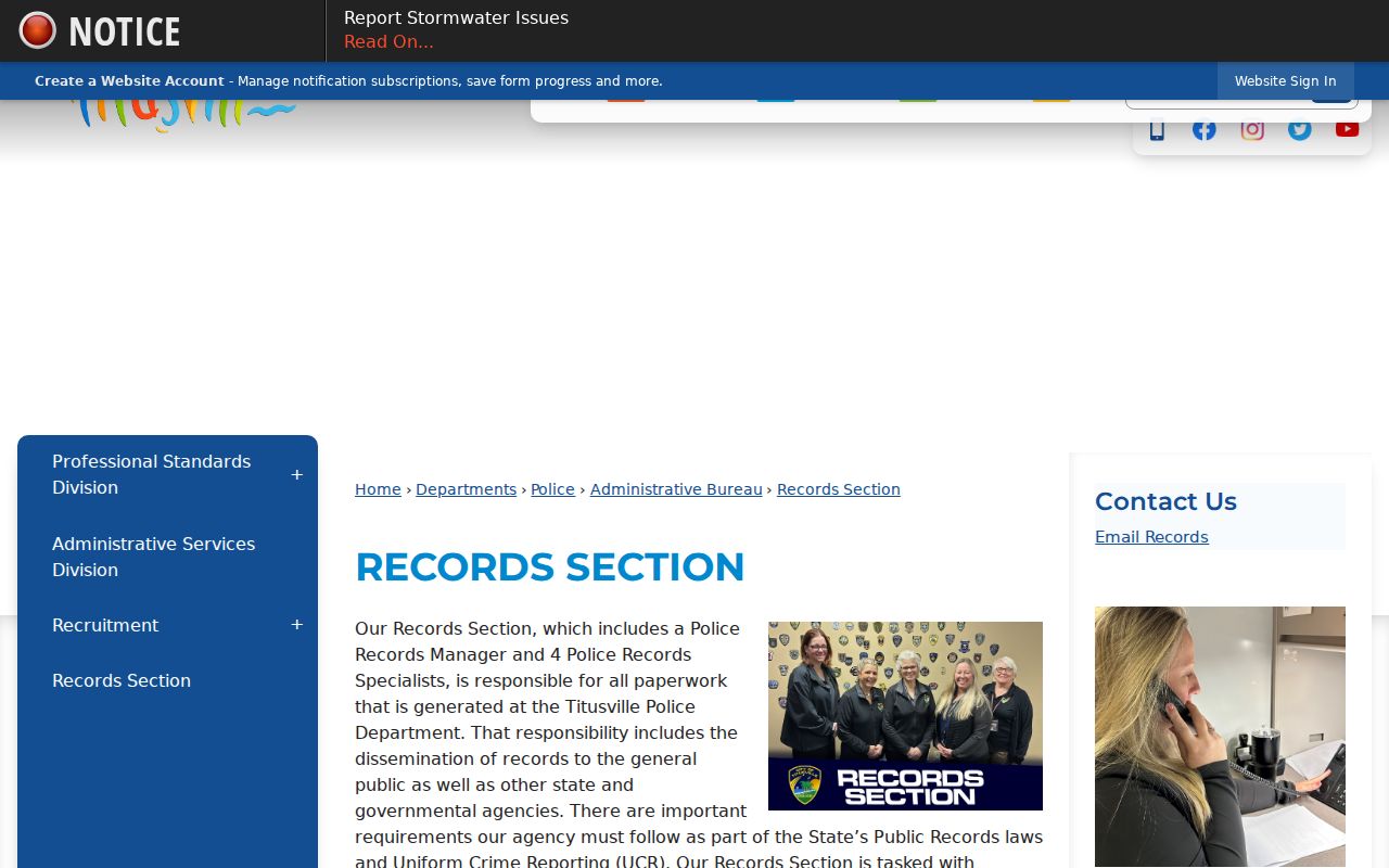 Titusville criminal records section source